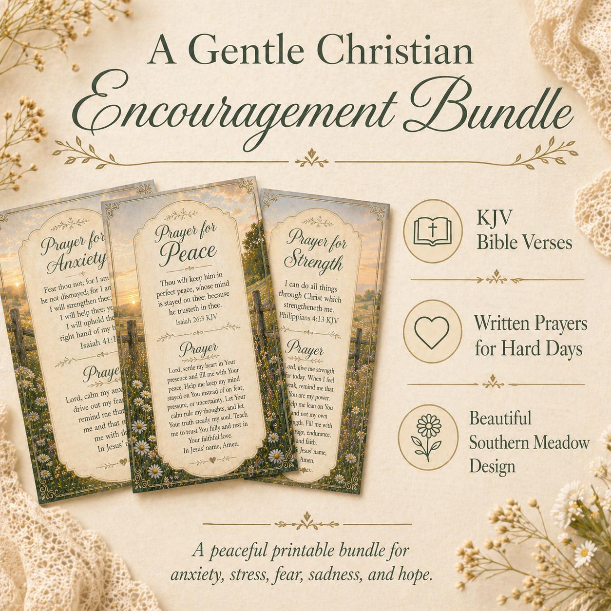 Prayers for a Weary Heart — 12 KJV Printable Scripture Prayer Cards