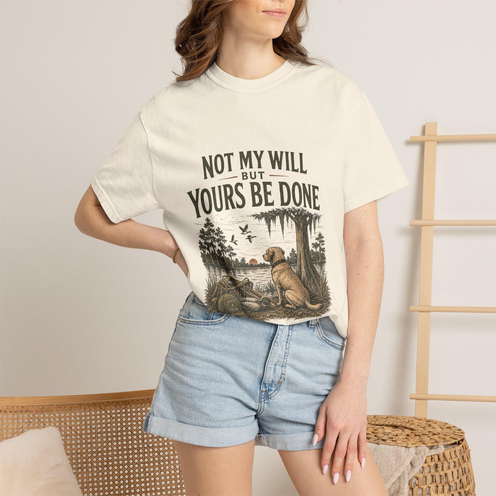 Not My Will But Yours Be Done Labrador Dog Prayer T-Shirt | Christian Faith Tee