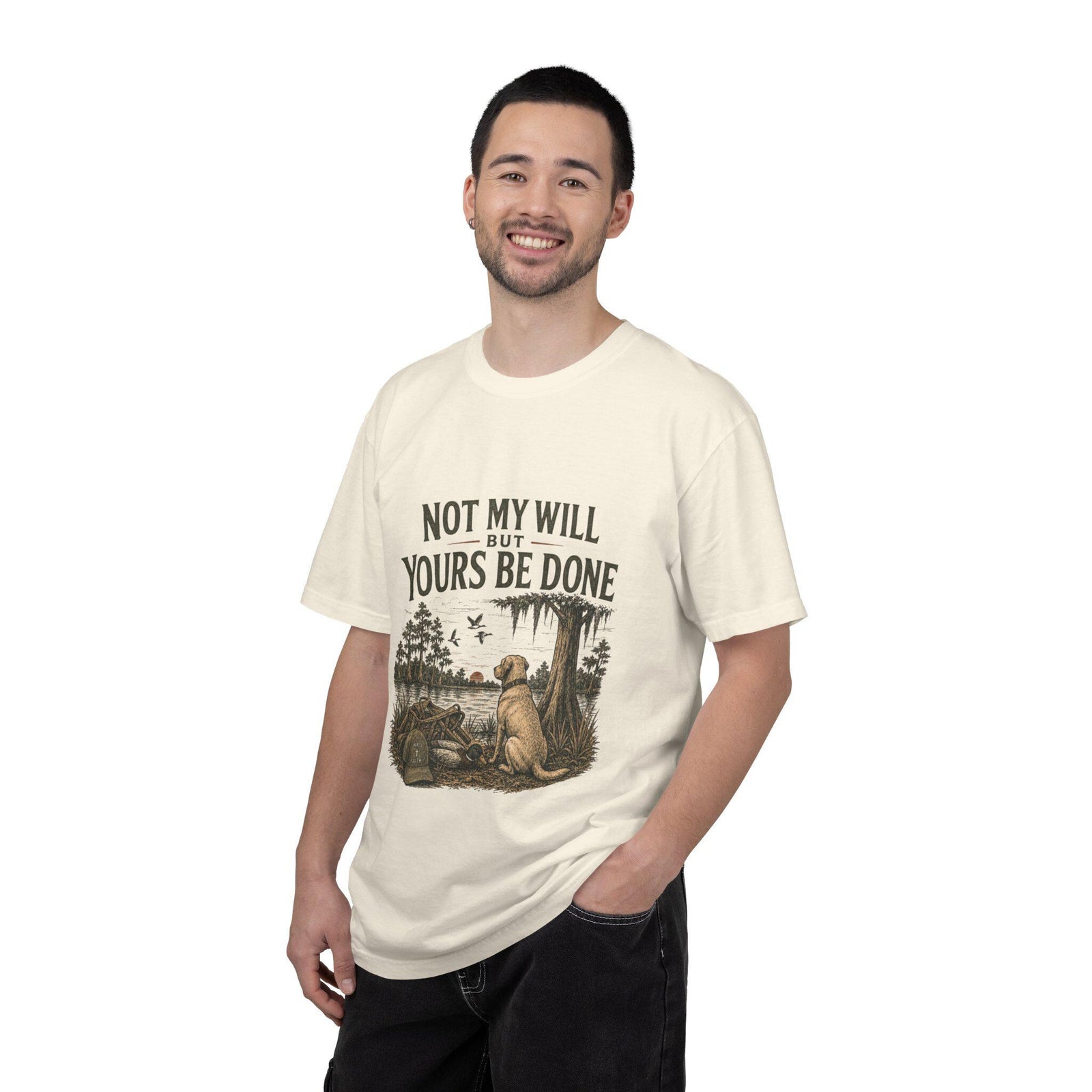 Not My Will But Yours Be Done Labrador Dog Prayer T-Shirt | Christian Faith Tee
