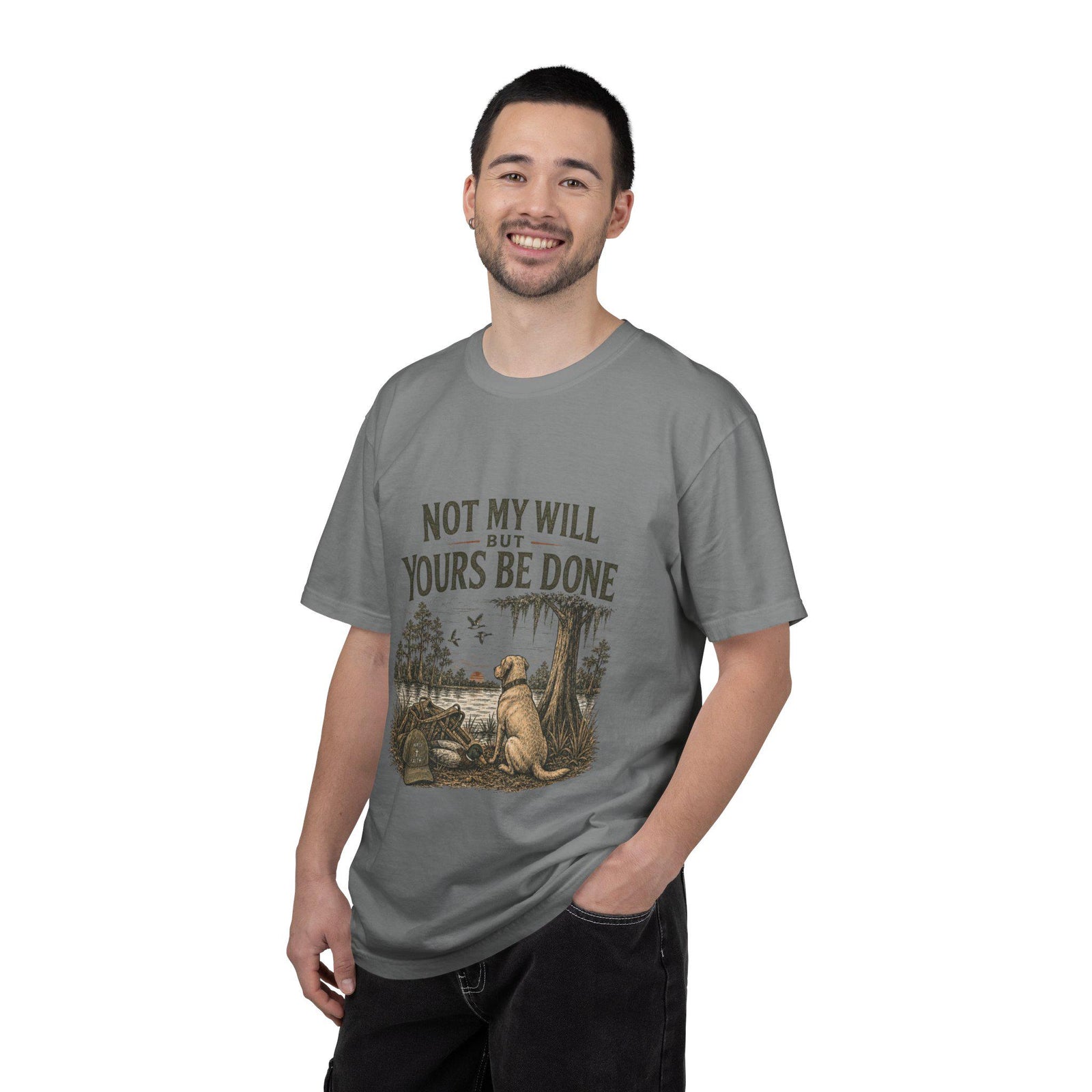 Not My Will But Yours Be Done Labrador Dog Prayer T-Shirt | Christian Faith Tee
