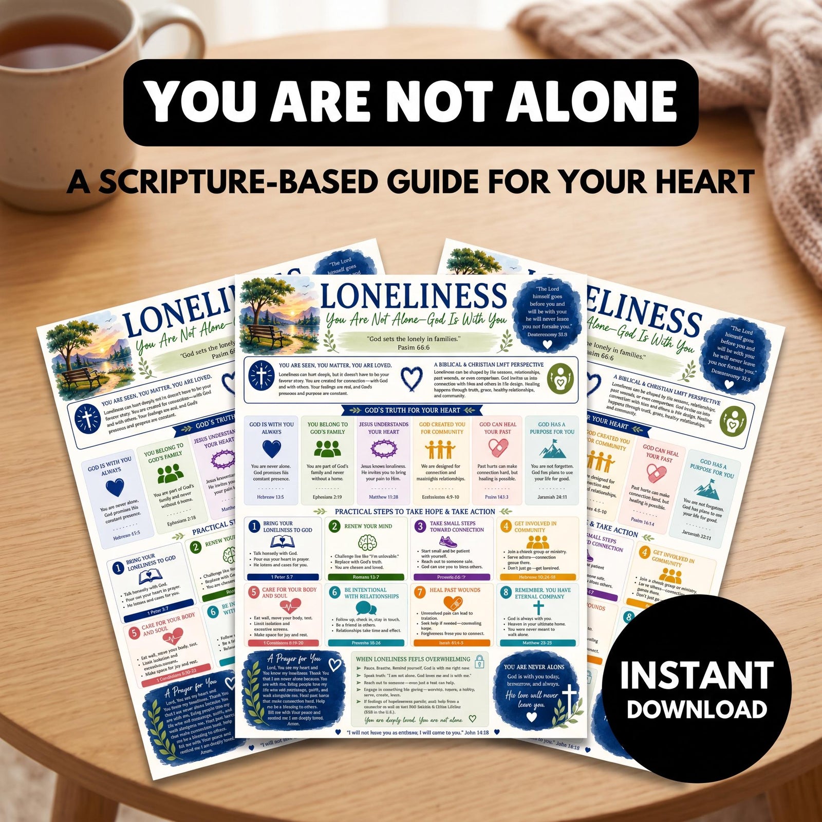 Biblical Loneliness Infographic | Christian Faith Guide (Digital Download) Bible House Goods