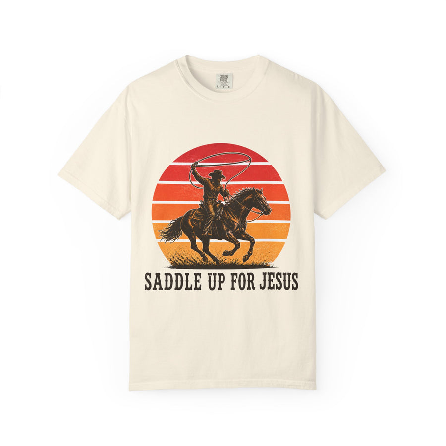 Saddle Up for Jesus T-Shirt | Cowboy Horse Graphic Tee