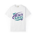 Jesus Saves T-Shirt | Retro Script Faith Design