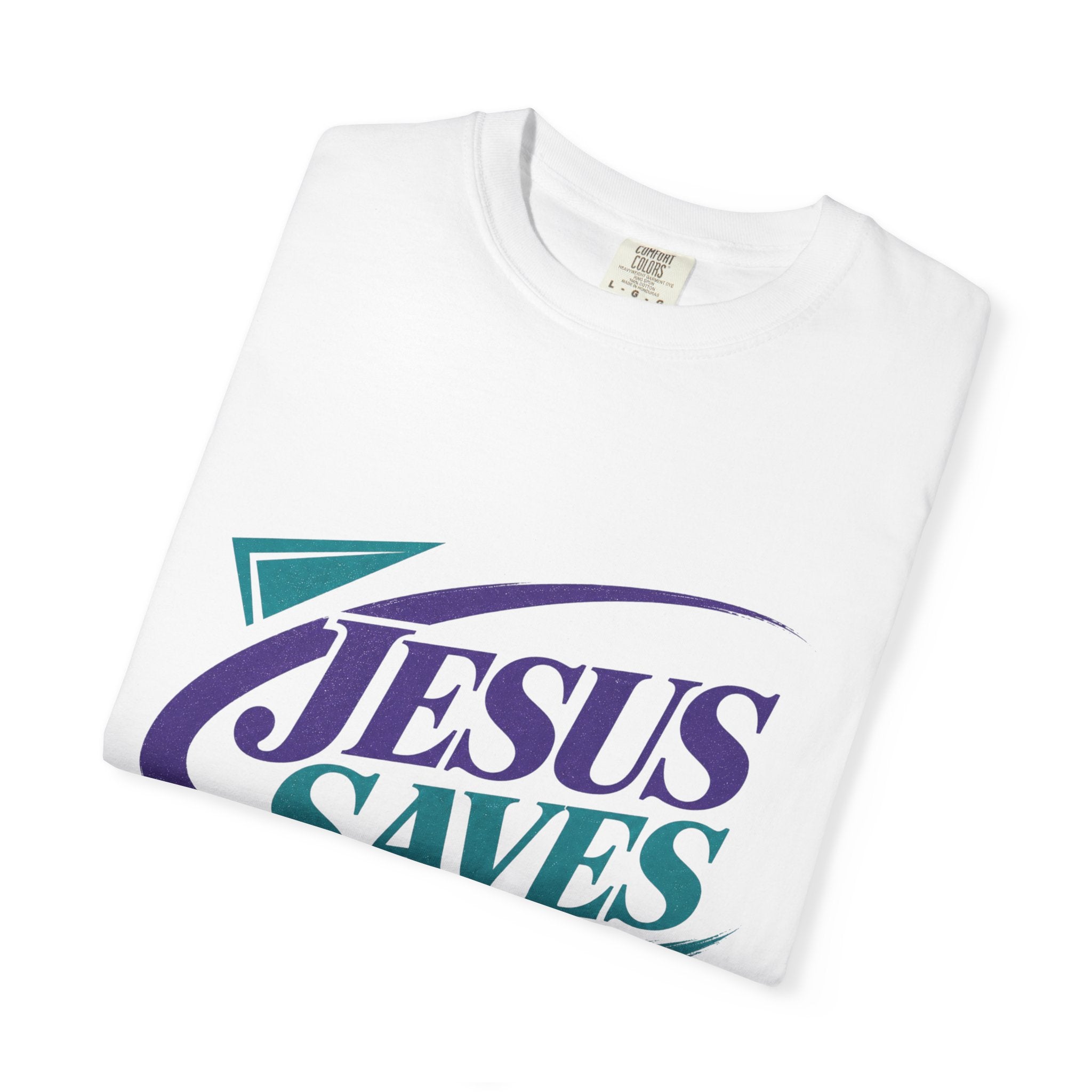 Jesus Saves T-Shirt | Retro Script Faith Design