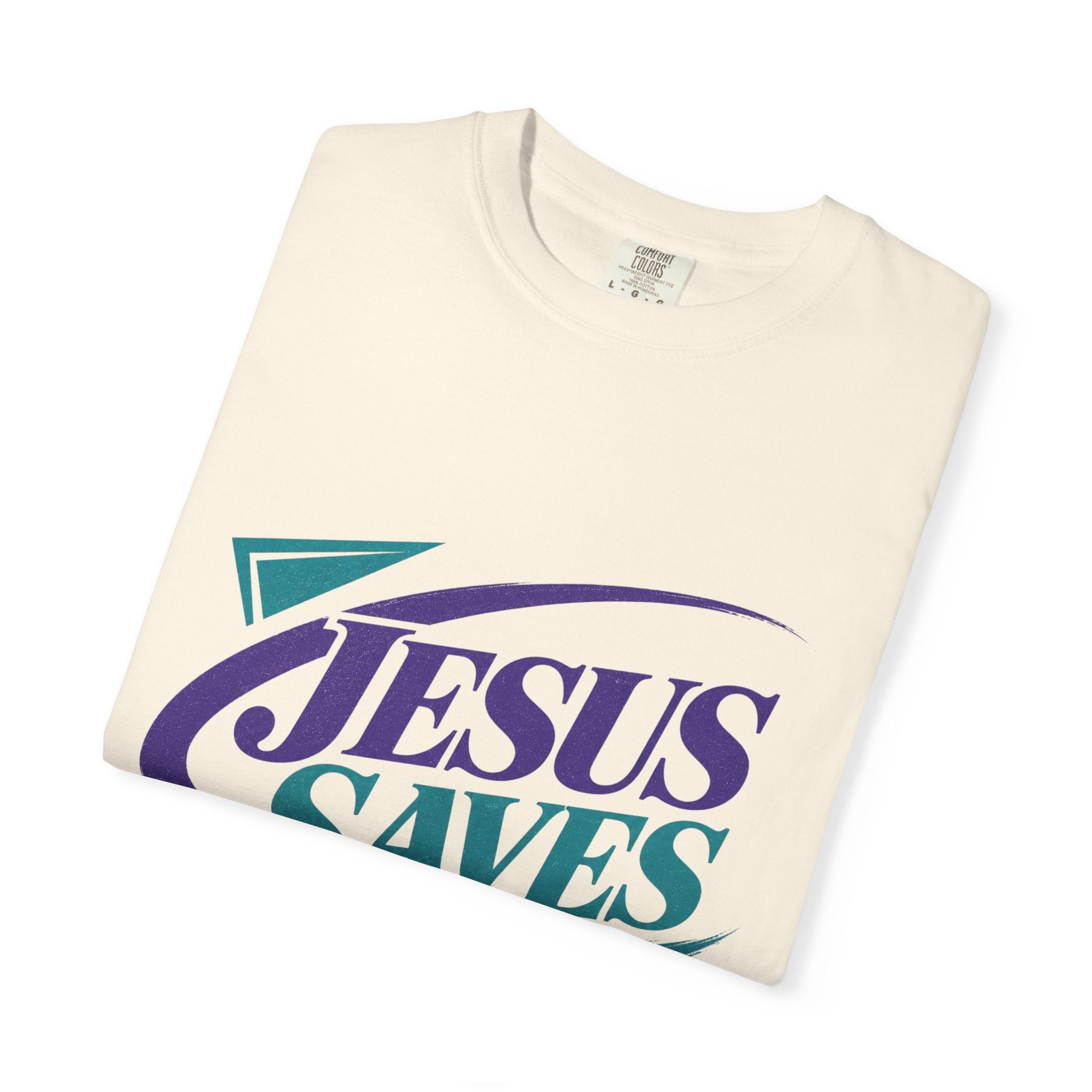 Jesus Saves T-Shirt | Retro Script Faith Design