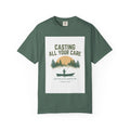Casting All Your Care Fishing Shirt | 1 Peter 5:7 KJV Tee, Christian Fishing Dad Tee, Fathers Day Gift for Fisherman, Southern Scripture Tee