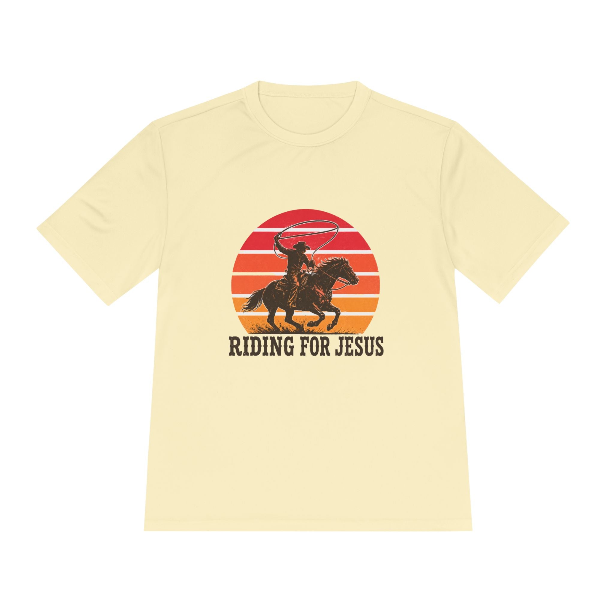 Riding for Jesus Tee | Cowboy Horse Christian Sunset Graphic