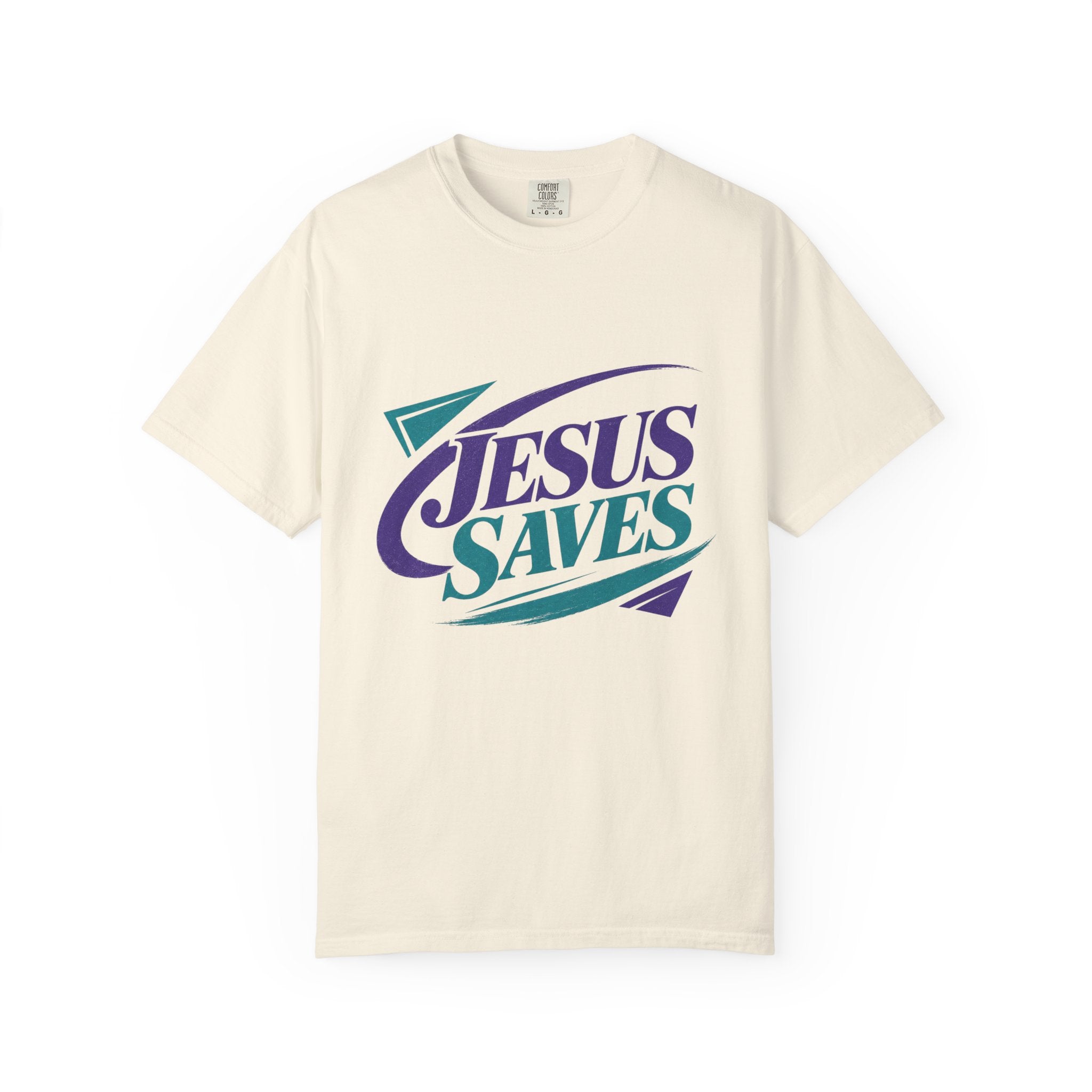 Jesus Saves T-Shirt | Retro Script Faith Design