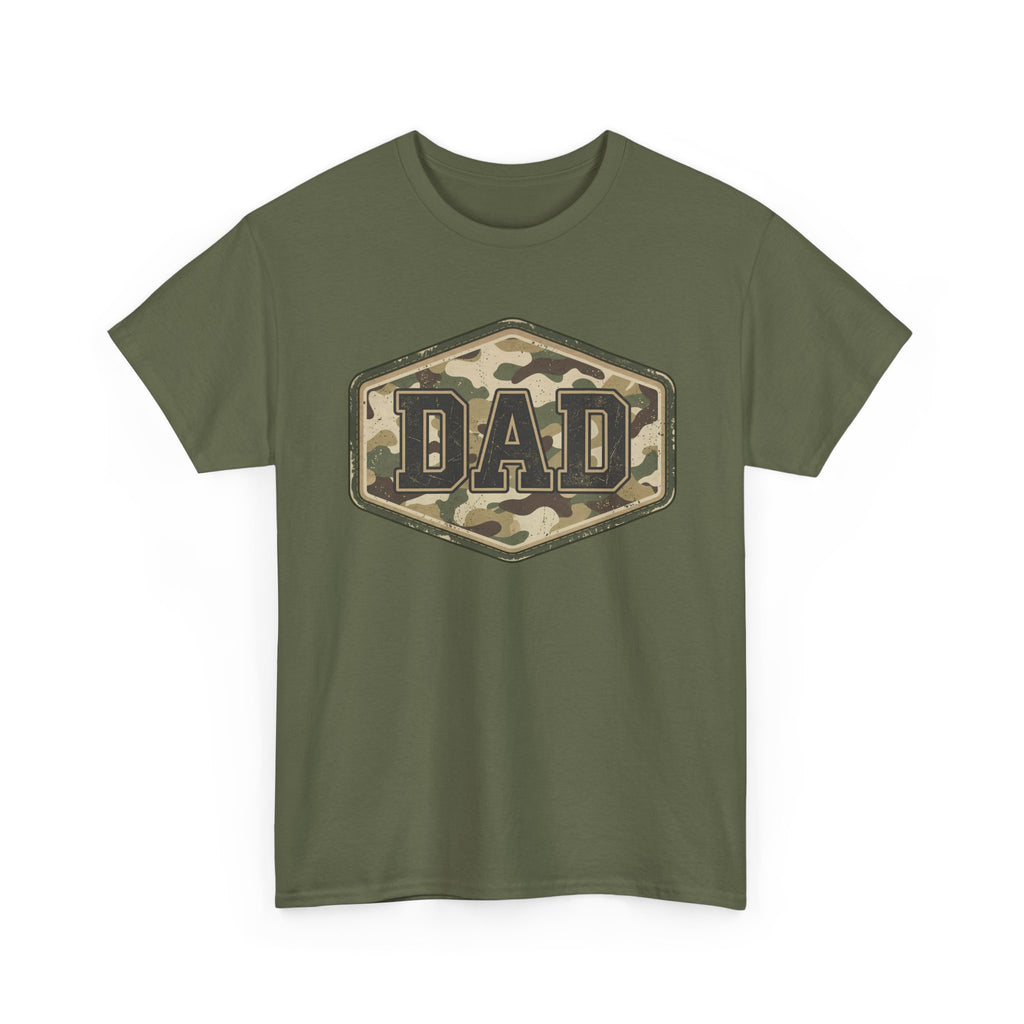 Camo Badge DAD T-Shirt — Military Style Father’s Day Tee