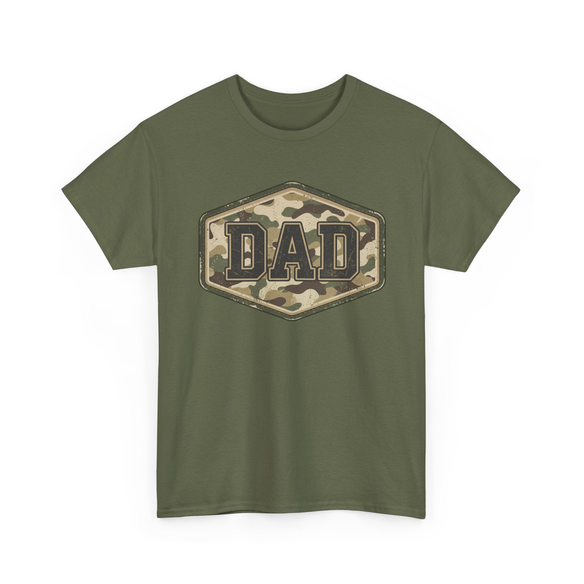 Camo Badge DAD T-Shirt — Military Style Father’s Day Tee