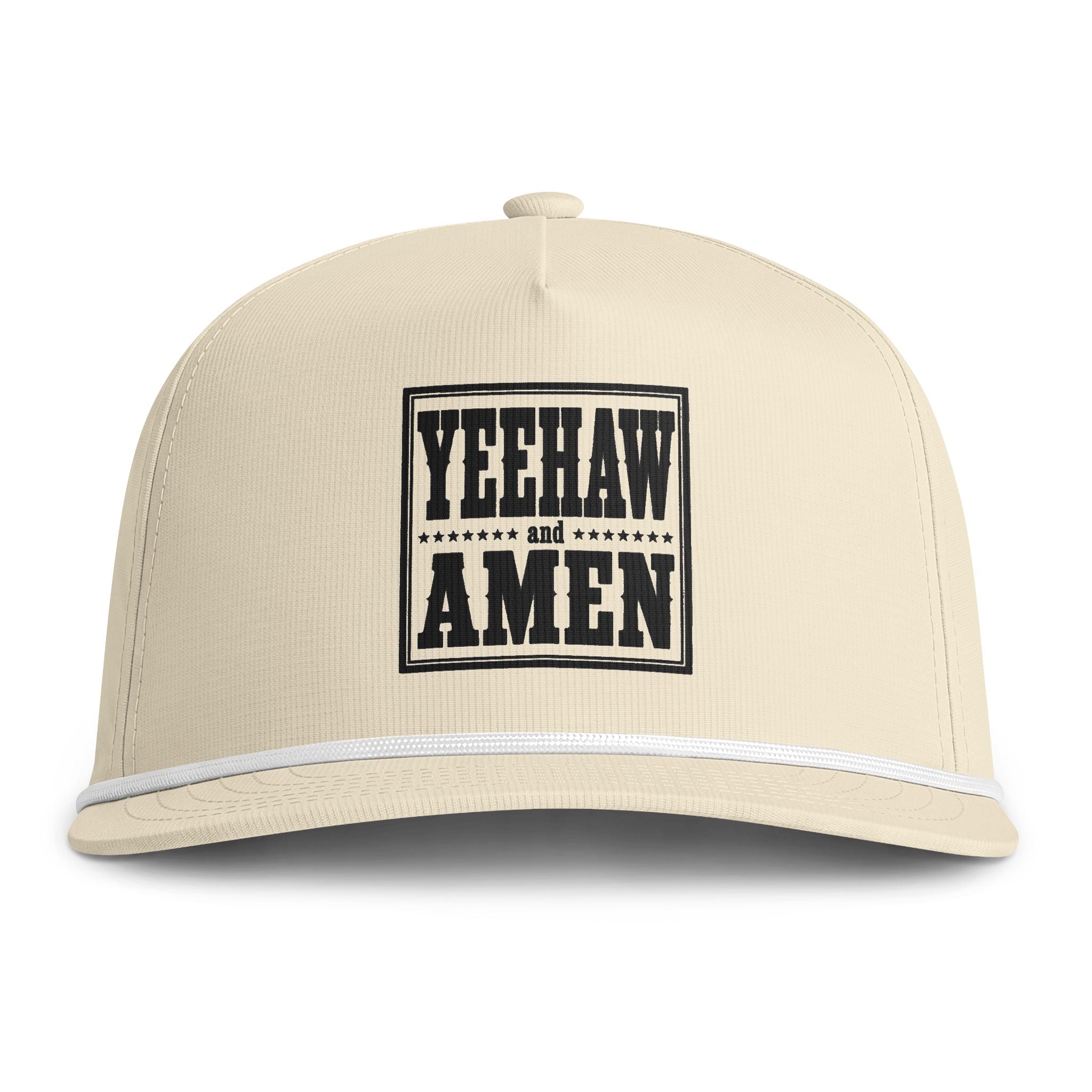 Yeehaw Amen Hat | Rope Brim Cap, Western Country Graphic