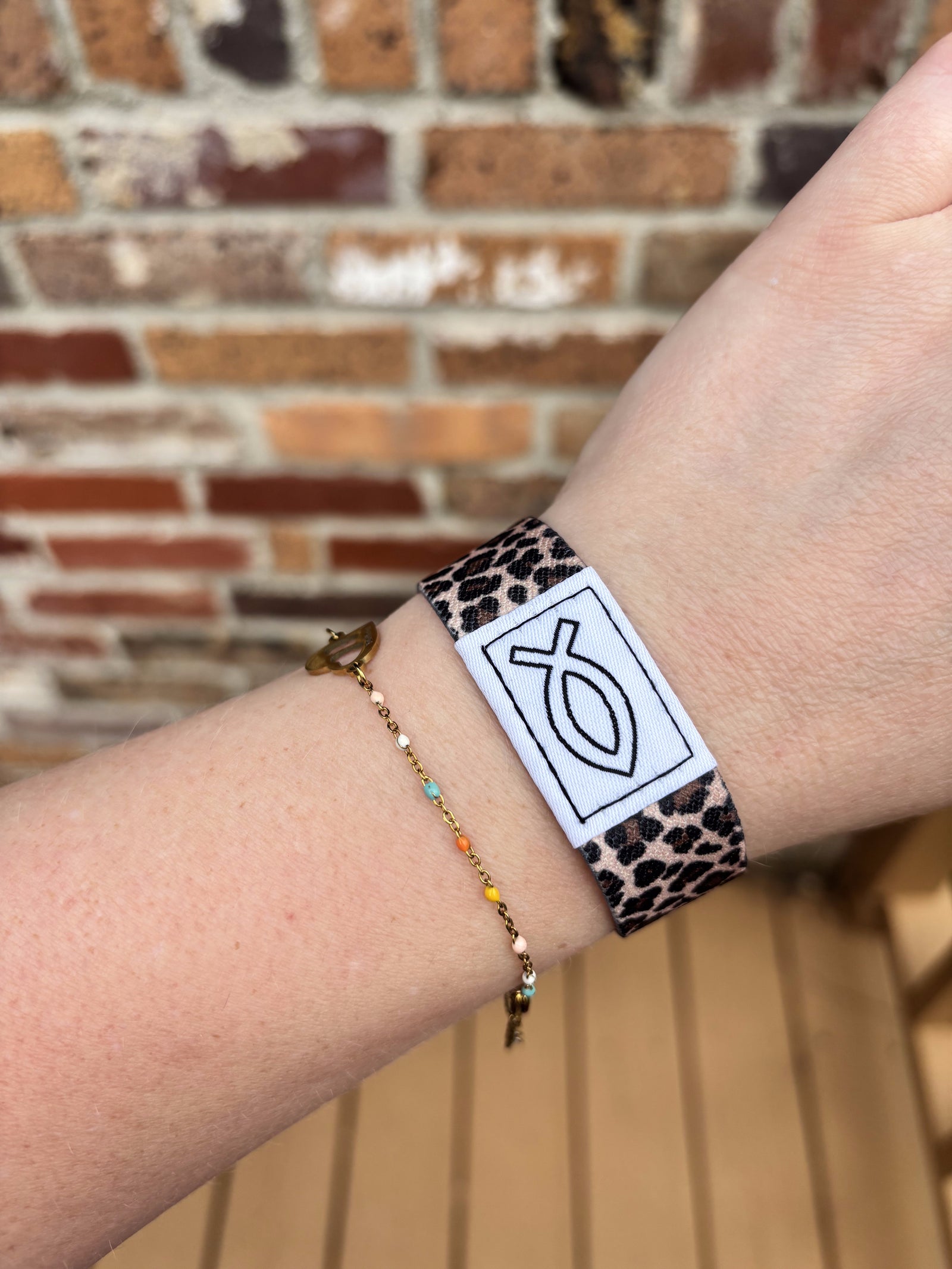 Cheetah print Bible Band Christian wristband gift for teen girls