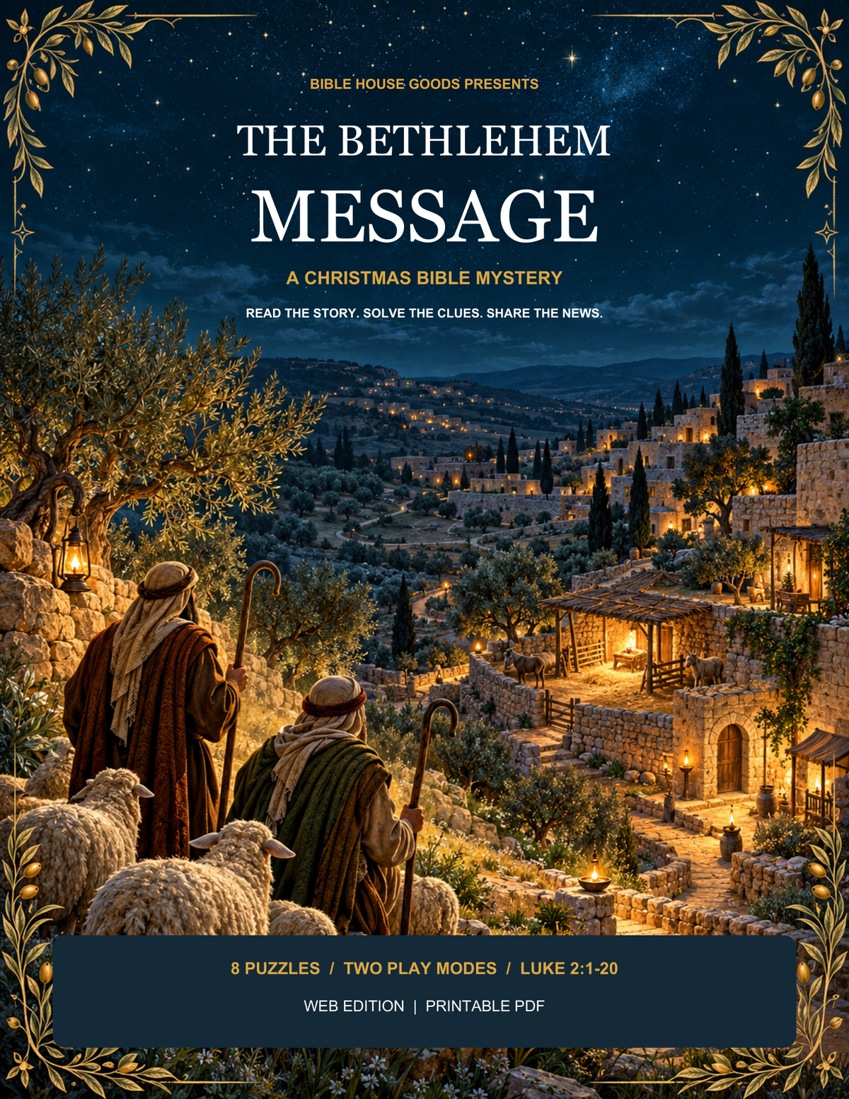 The Bethlehem Message Christmas Bible Mystery illustrated printable game cover
