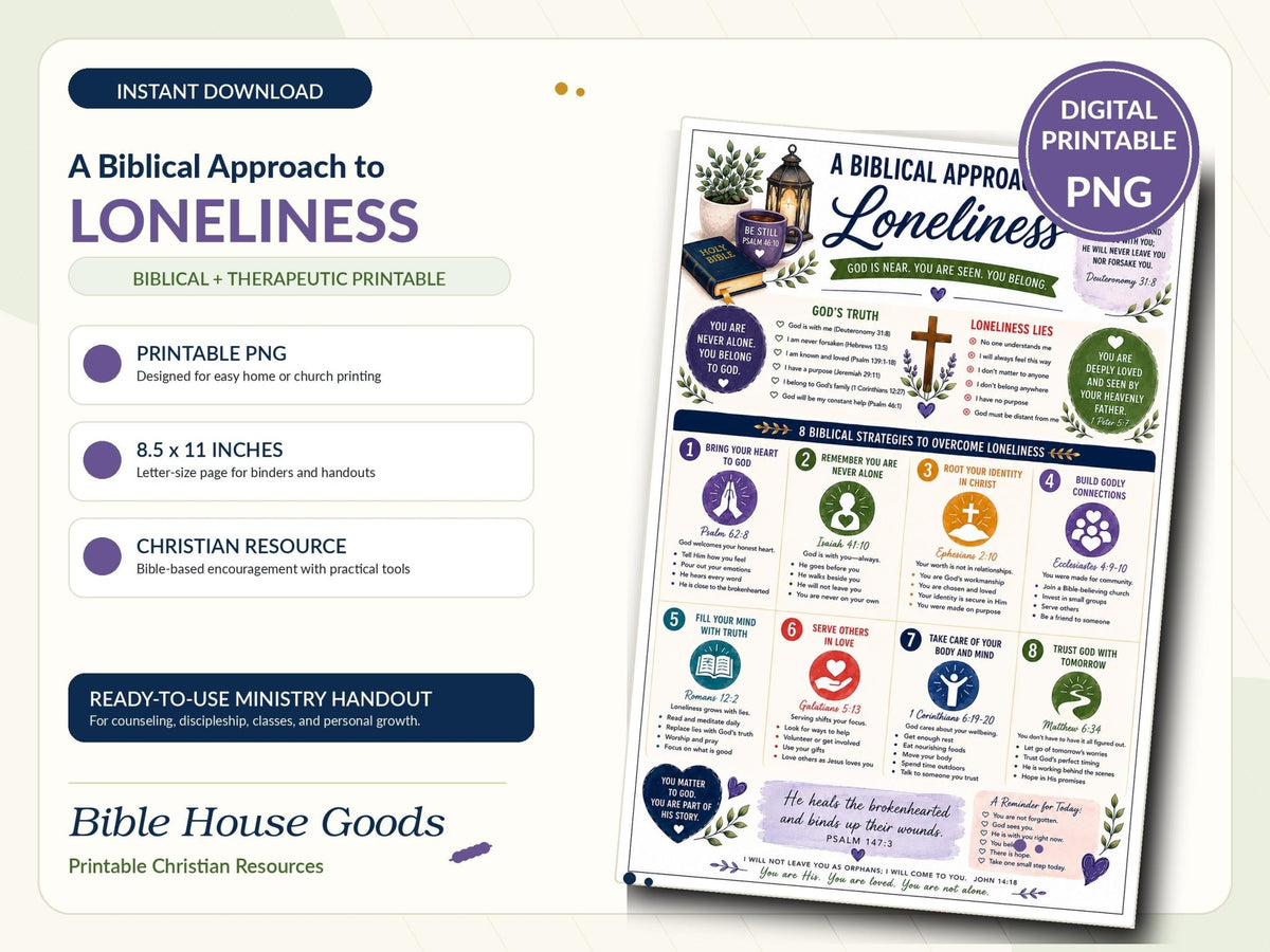 Biblical Loneliness Infographic | Christian Faith Guide (Digital Download) - Bible House Goodsced_32536263251