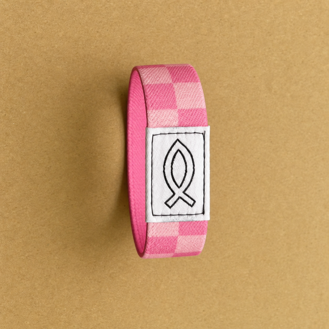 Pink Bubblegum Check Bible Band Christian wristband gift for teens