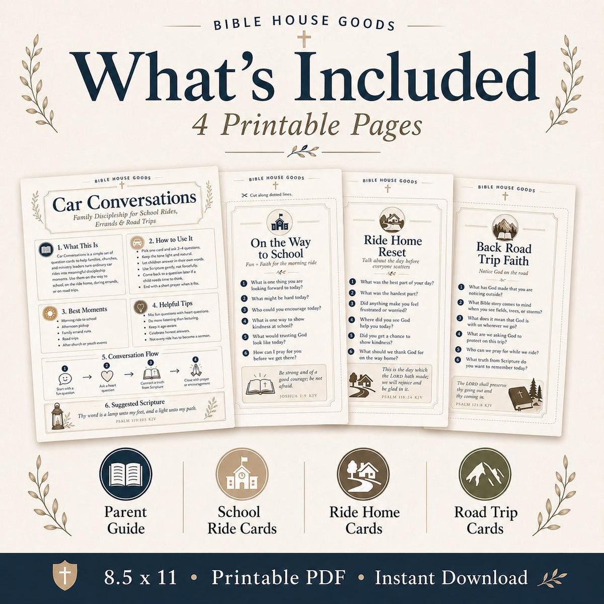 Car Conversations Family Discipleship Cards | Christian Road Trip Questions (Digital Download) - Bible House GoodsET-4529503225