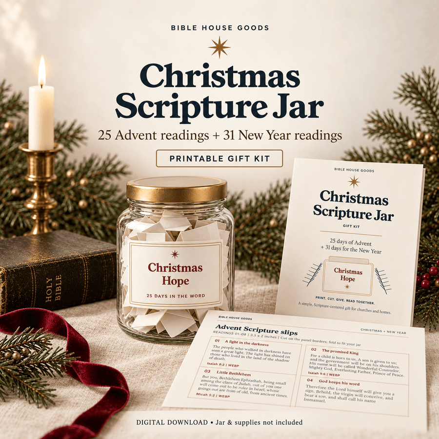 Christmas Scripture Jar Gift Kit | Advent + New Year Printables - Bible House GoodsBHG-CHRISTMAS-JAR-56