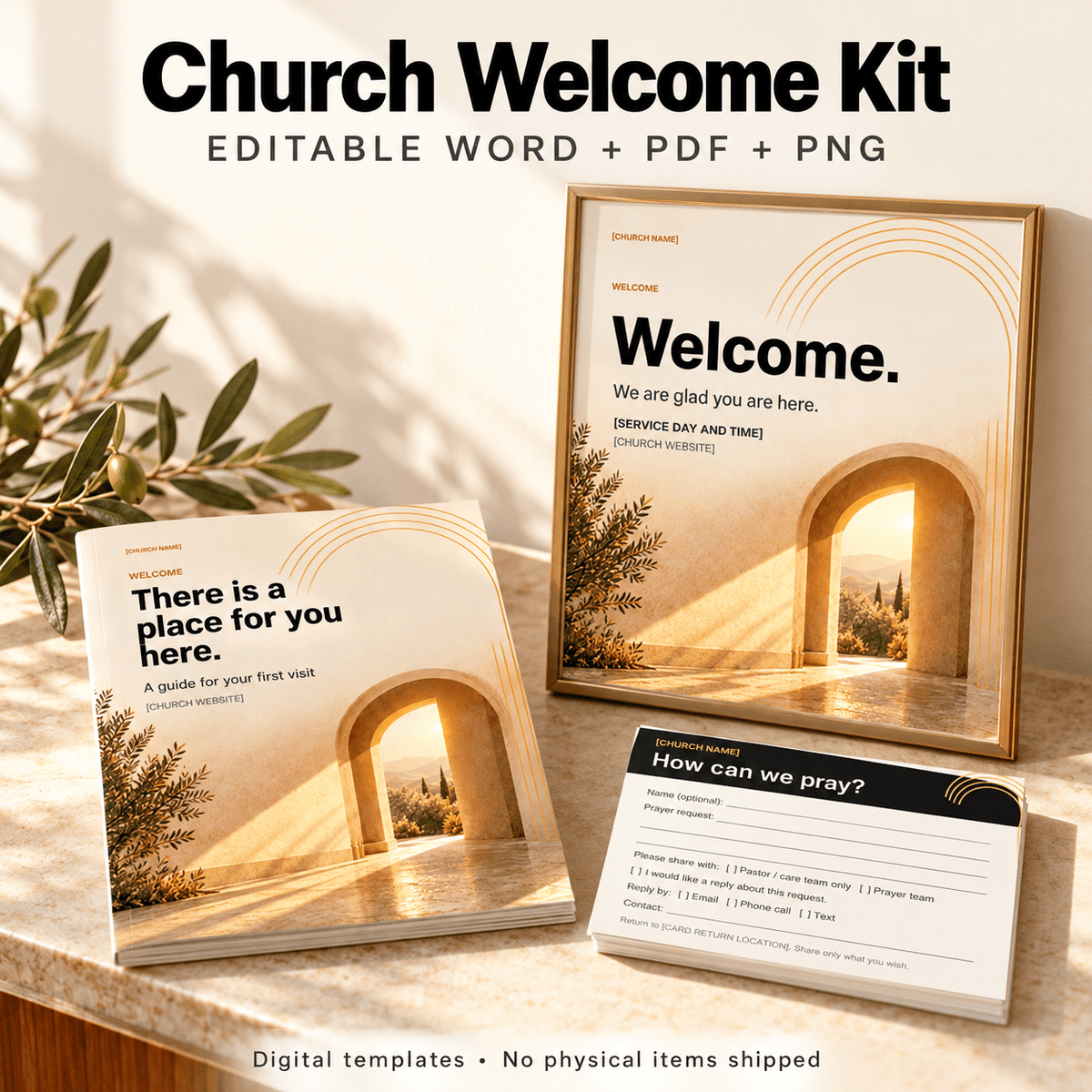 Church Welcome Kit — Golden Arch Collection | Editable Word, PDF & PNG - Bible House GoodsBHG-WELCOME-GOLD-15