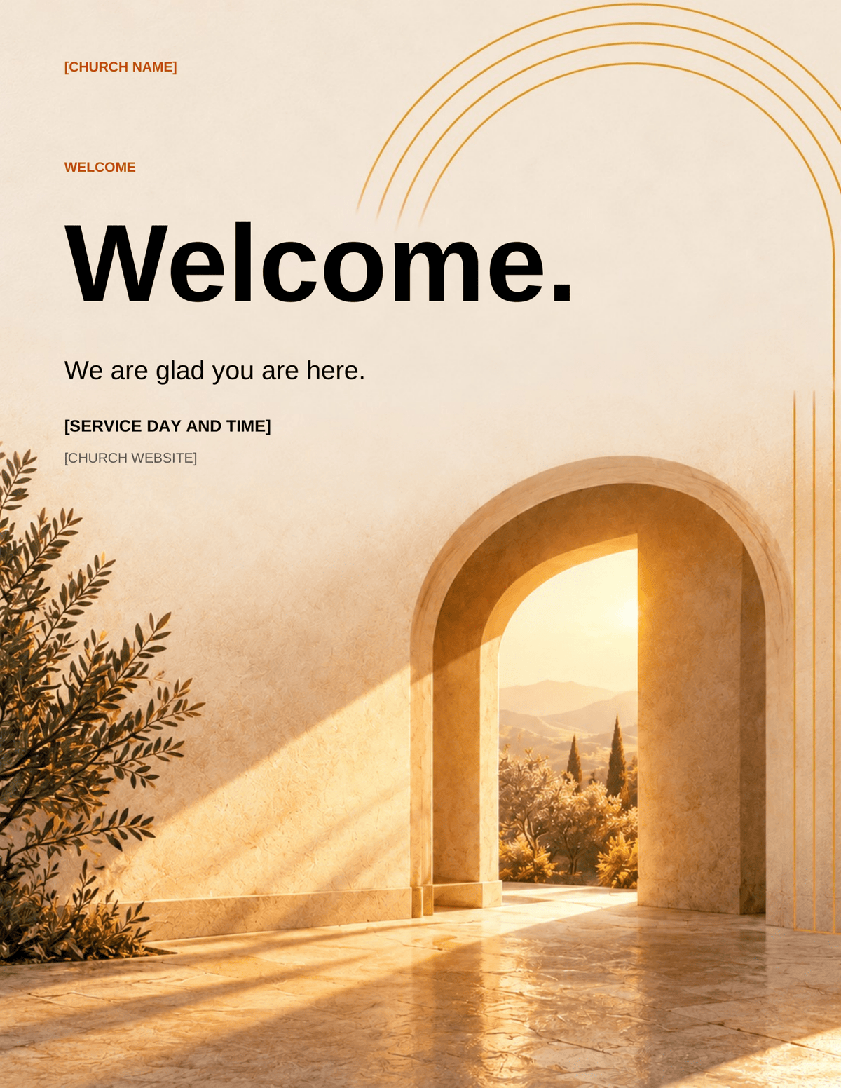 Church Welcome Kit — Golden Arch Collection | Editable Word, PDF & PNG - Bible House GoodsBHG-WELCOME-GOLD-15