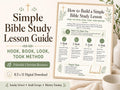 Simple Bible Study Lesson Guide | Hook Book Look Took Method (Digital Download)