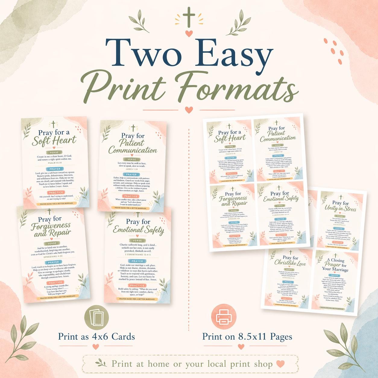 Christian Marriage Prayer Cards Bundle | KJV Scripture Devotional (Digital Download)
