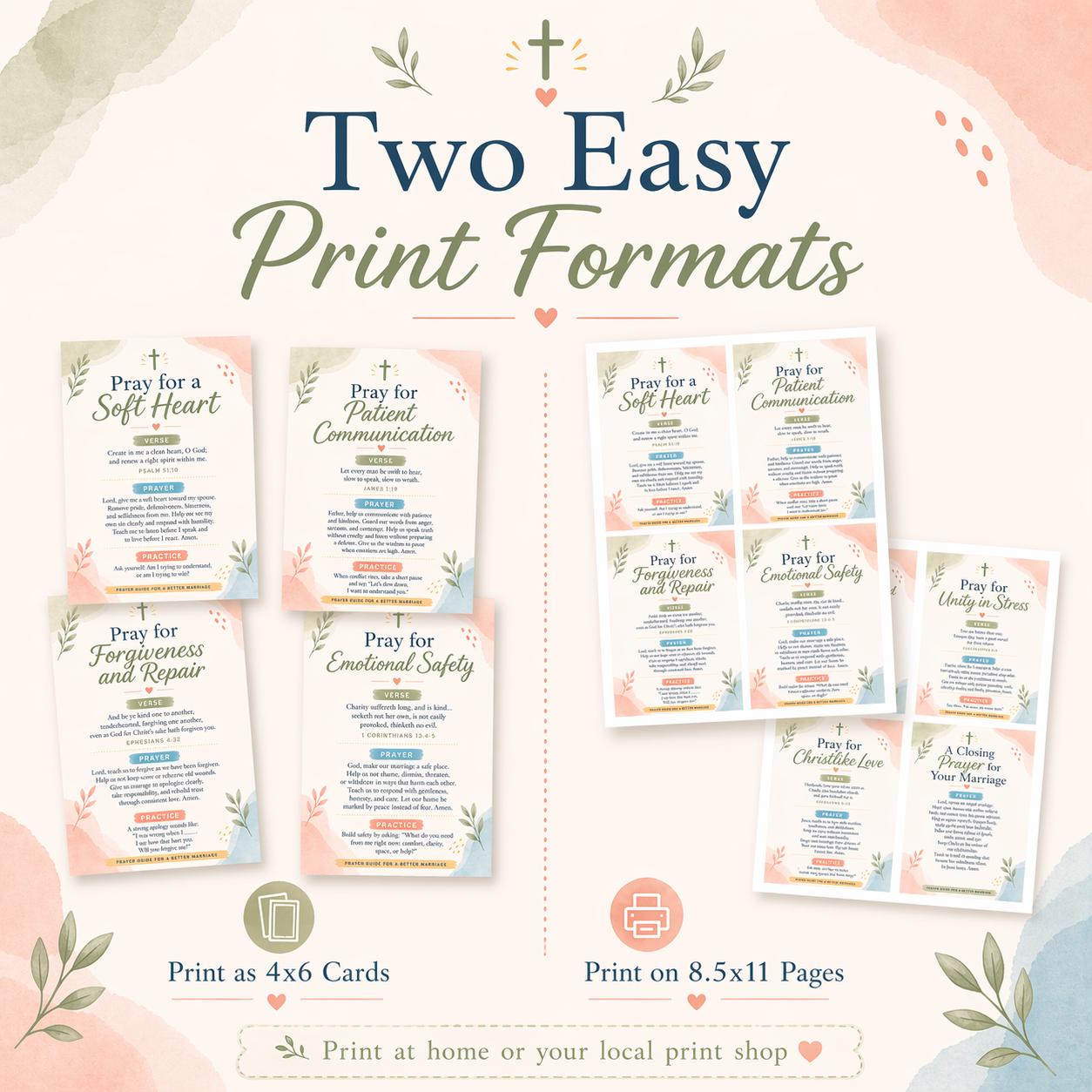Christian Marriage Prayer Cards Bundle | KJV Scripture Devotional (Digital Download)