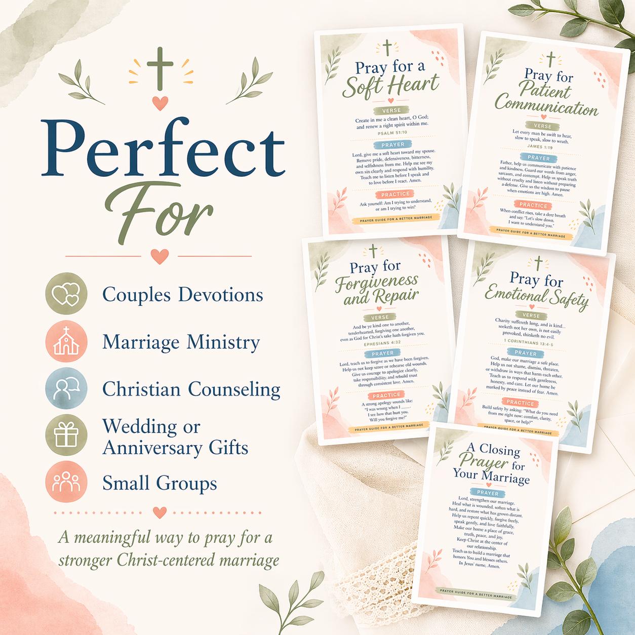 Christian Marriage Prayer Cards Bundle | KJV Scripture Devotional (Digital Download)