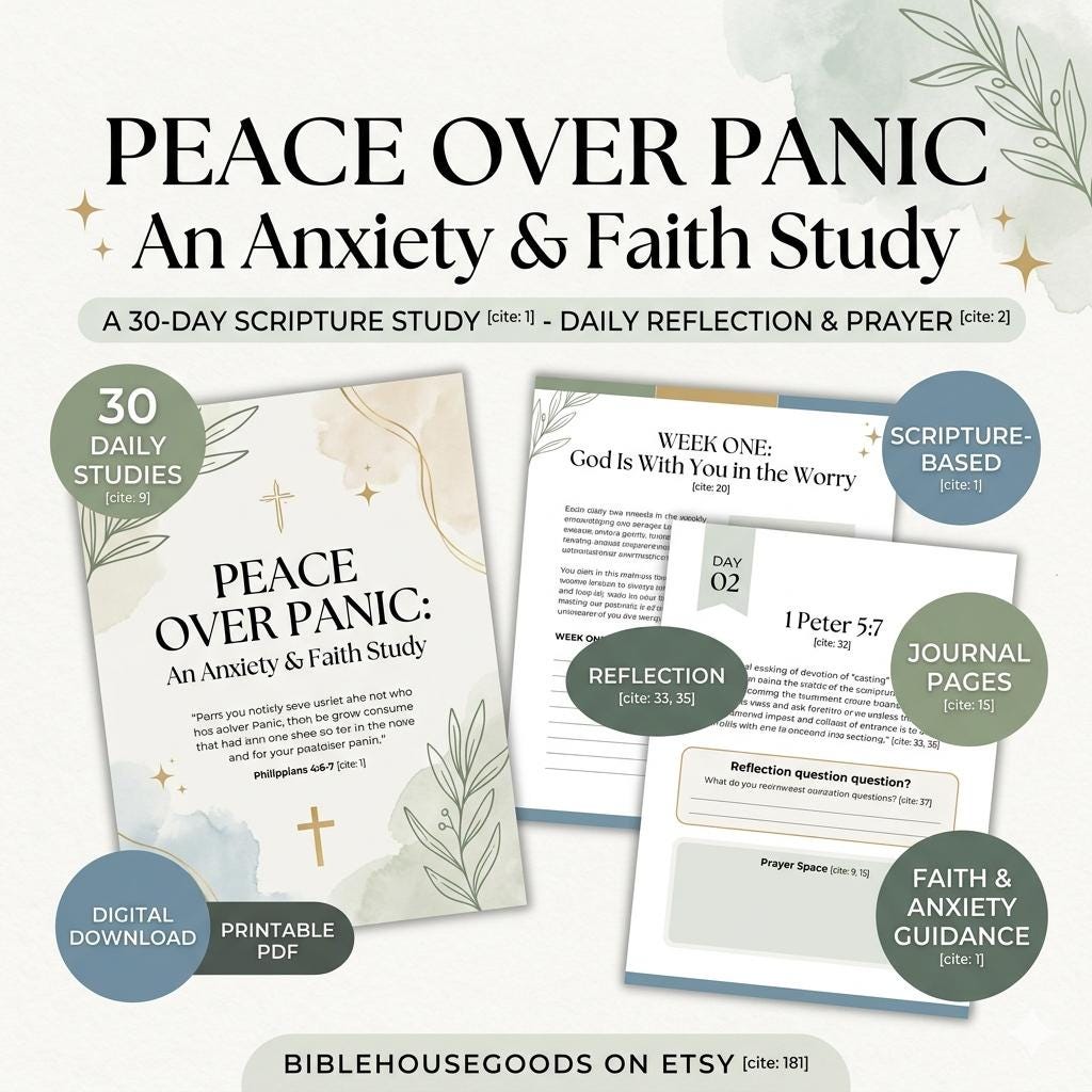 30-Day Christian Anxiety Bible Study | Scripture Devotional PDF (Instant Download) Bible House Goods