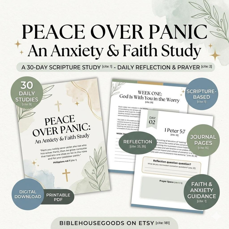 30-Day Christian Anxiety Bible Study | Scripture Devotional PDF (Instant Download)