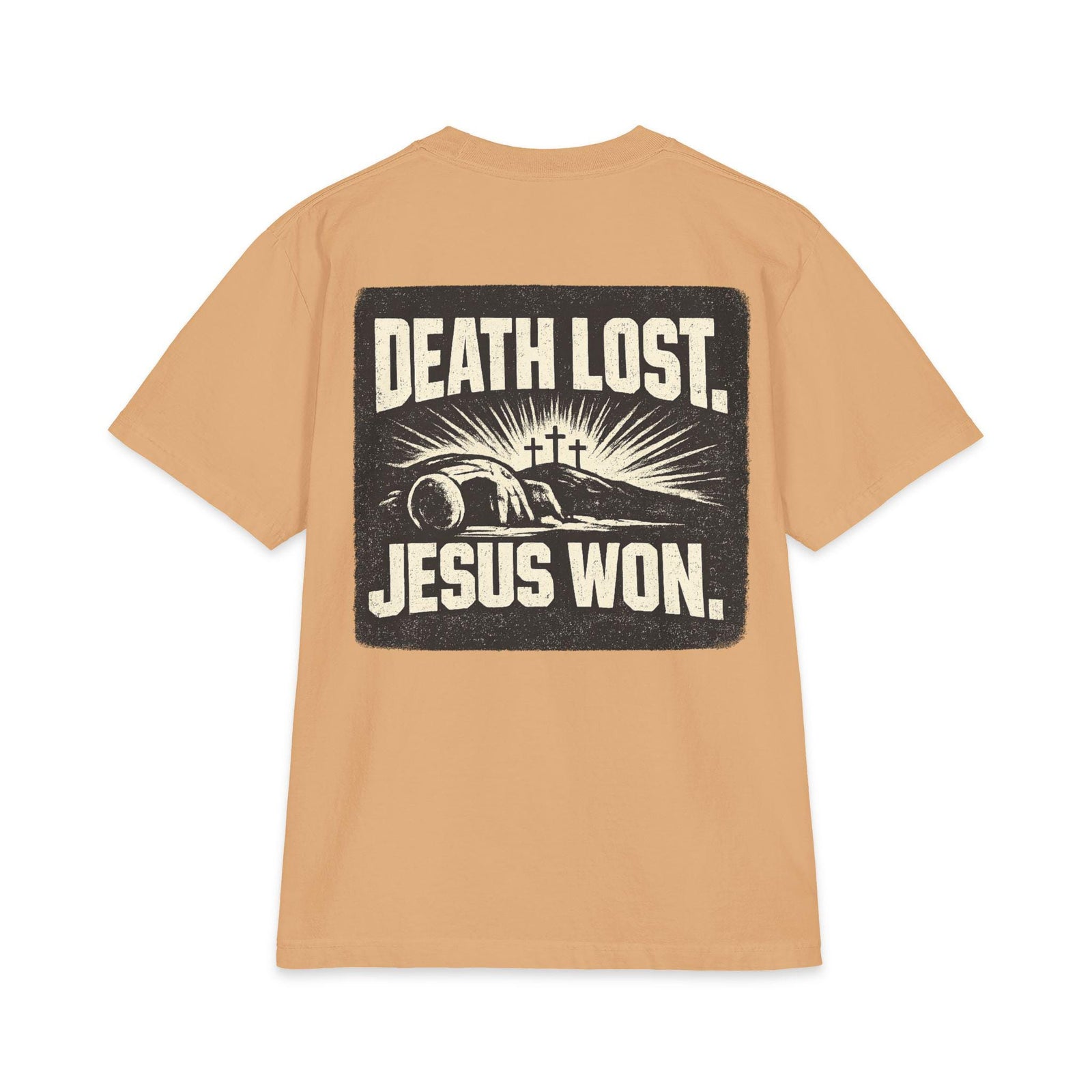 Death Lost Jesus Won T-Shirt | Christian Faith Crosses Back Graphic