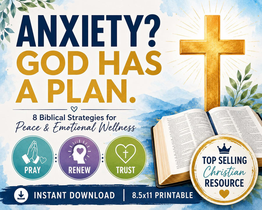 Biblical Anxiety Relief Guide | Christian Mental Health Worksheet (PDF Download)