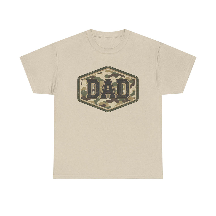 Camo Badge DAD T Shirt Fathers Day Tee