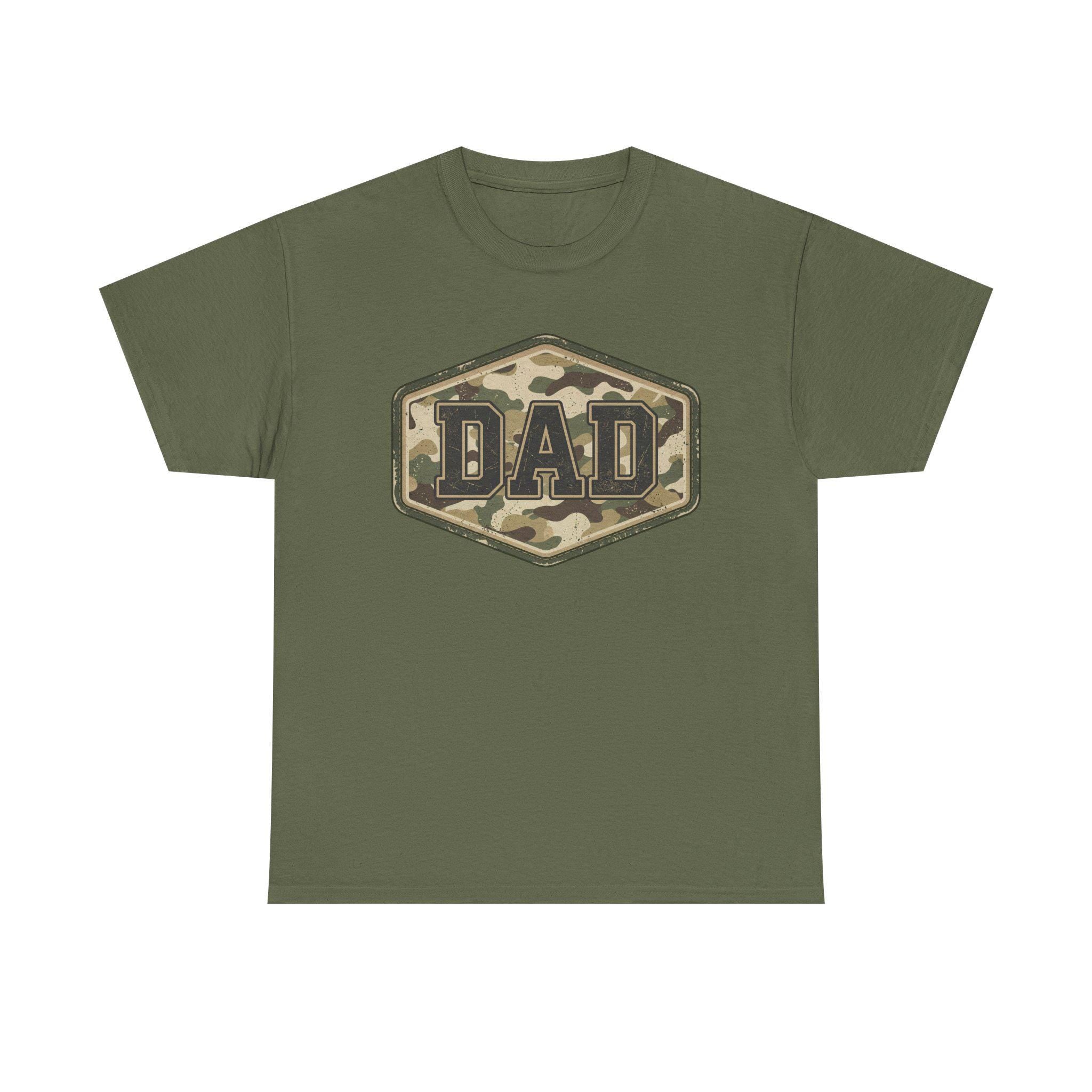 Camo Badge DAD T Shirt Fathers Day Tee