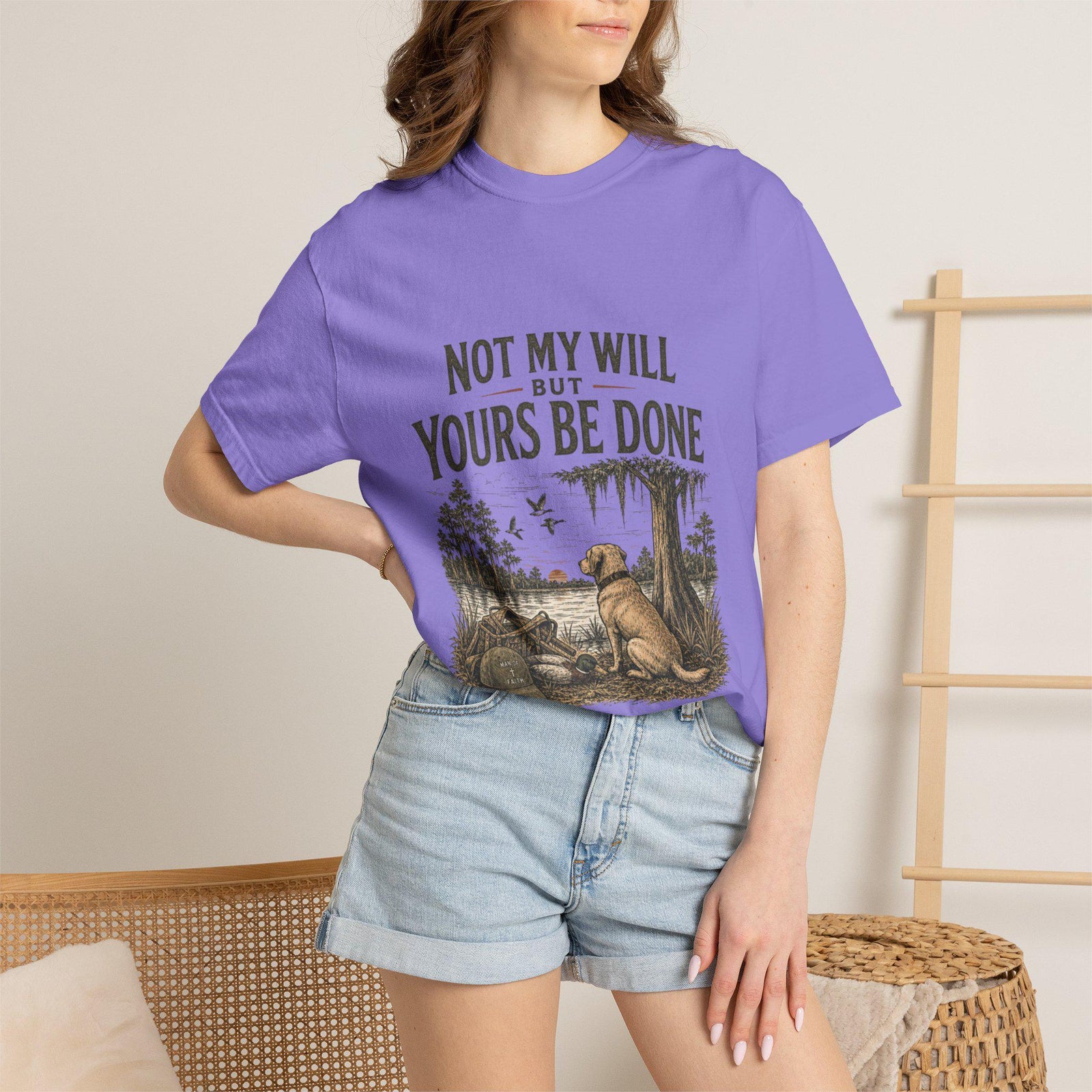 Not My Will But Yours Be Done Labrador Dog Prayer T-Shirt | Christian Faith Tee