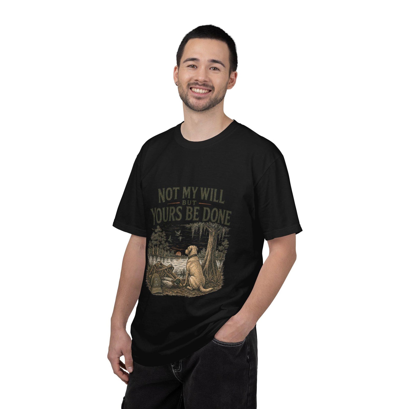 Not My Will But Yours Be Done Labrador Dog Prayer T-Shirt | Christian Faith Tee
