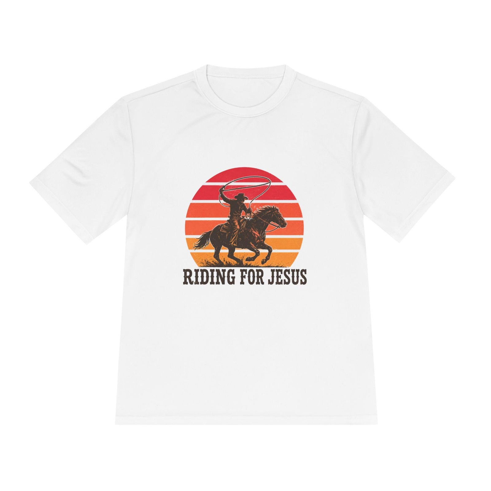 Riding for Jesus Tee | Cowboy Horse Christian Sunset Graphic