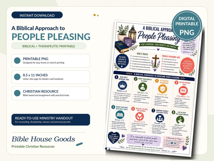 Biblical Approach to People Pleasing Printable | Christian Scripture Infographic (Instant Download)