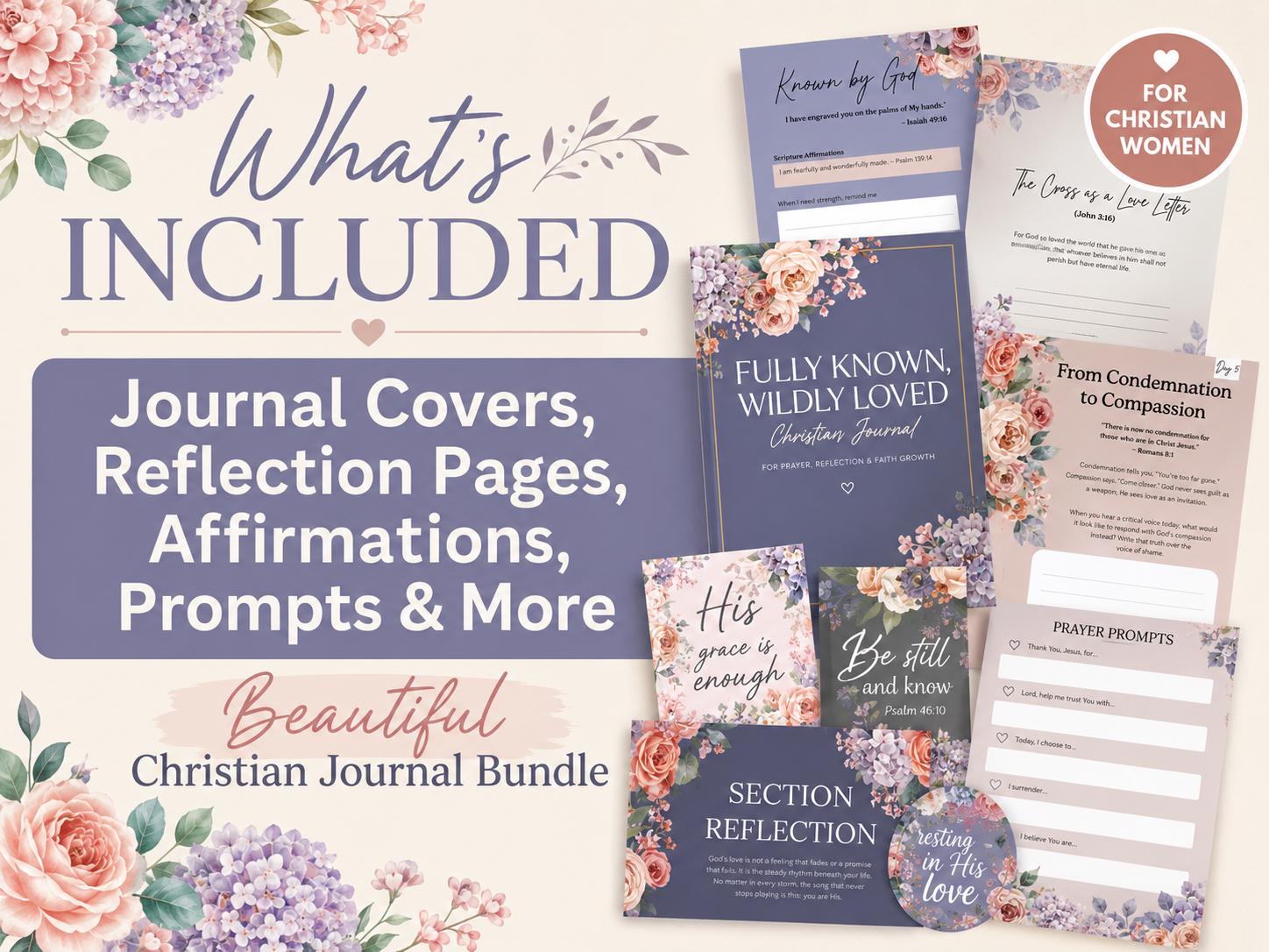 Christian Devotional Journal Bundle | 4-Week Bible Study, Canva Templates (PDF) Bible House Goods