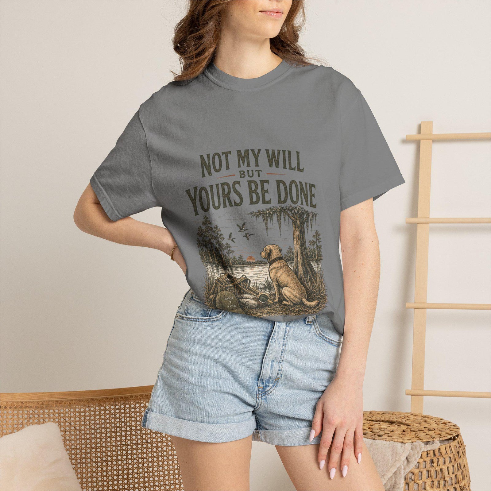 Not My Will But Yours Be Done Labrador Dog Prayer T-Shirt | Christian Faith Tee