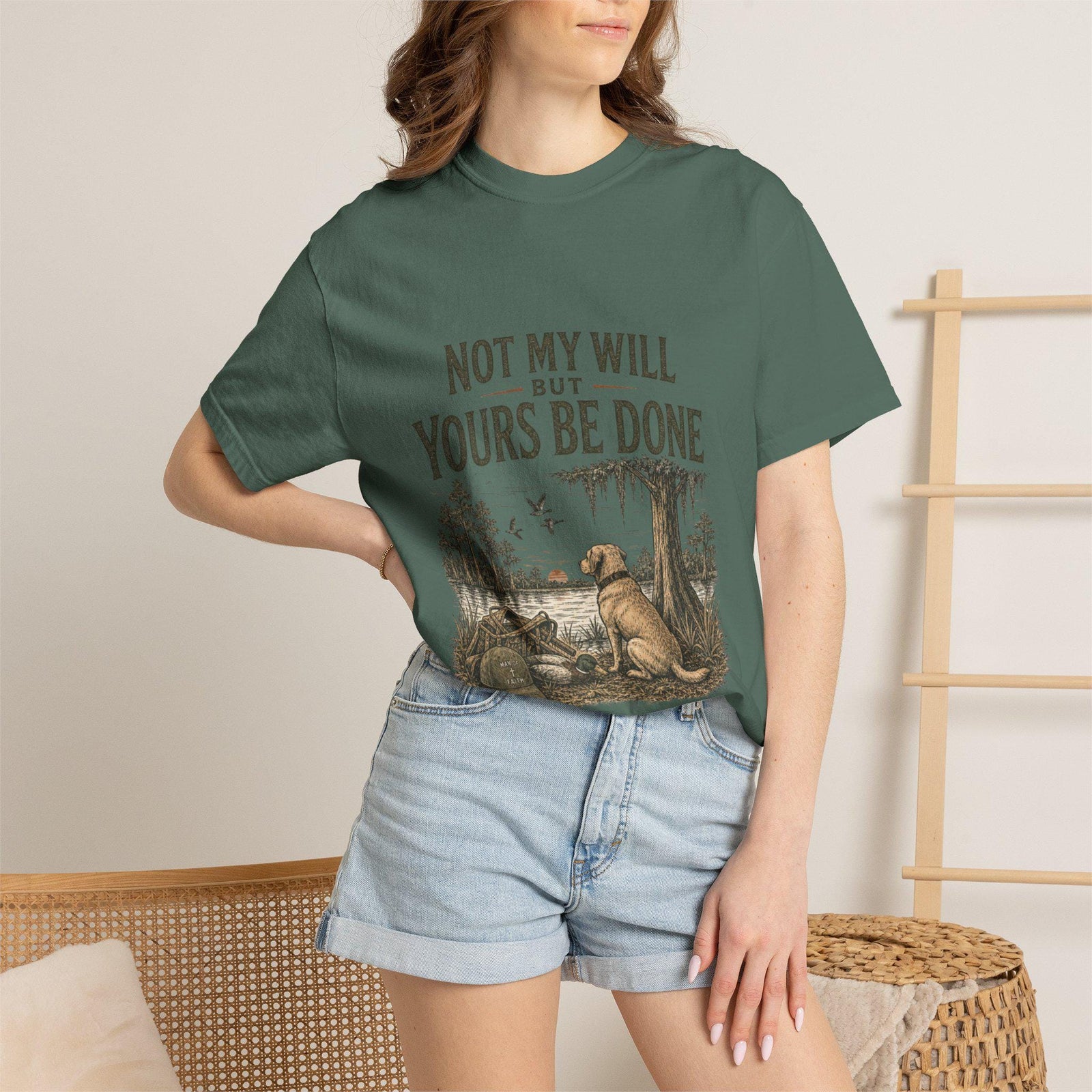 Not My Will But Yours Be Done Labrador Dog Prayer T-Shirt | Christian Faith Tee