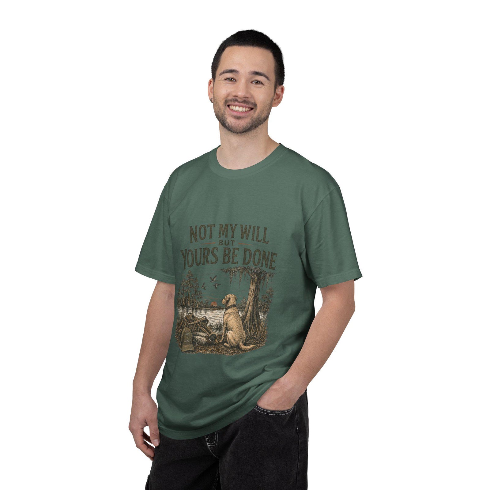 Not My Will But Yours Be Done Labrador Dog Prayer T-Shirt | Christian Faith Tee