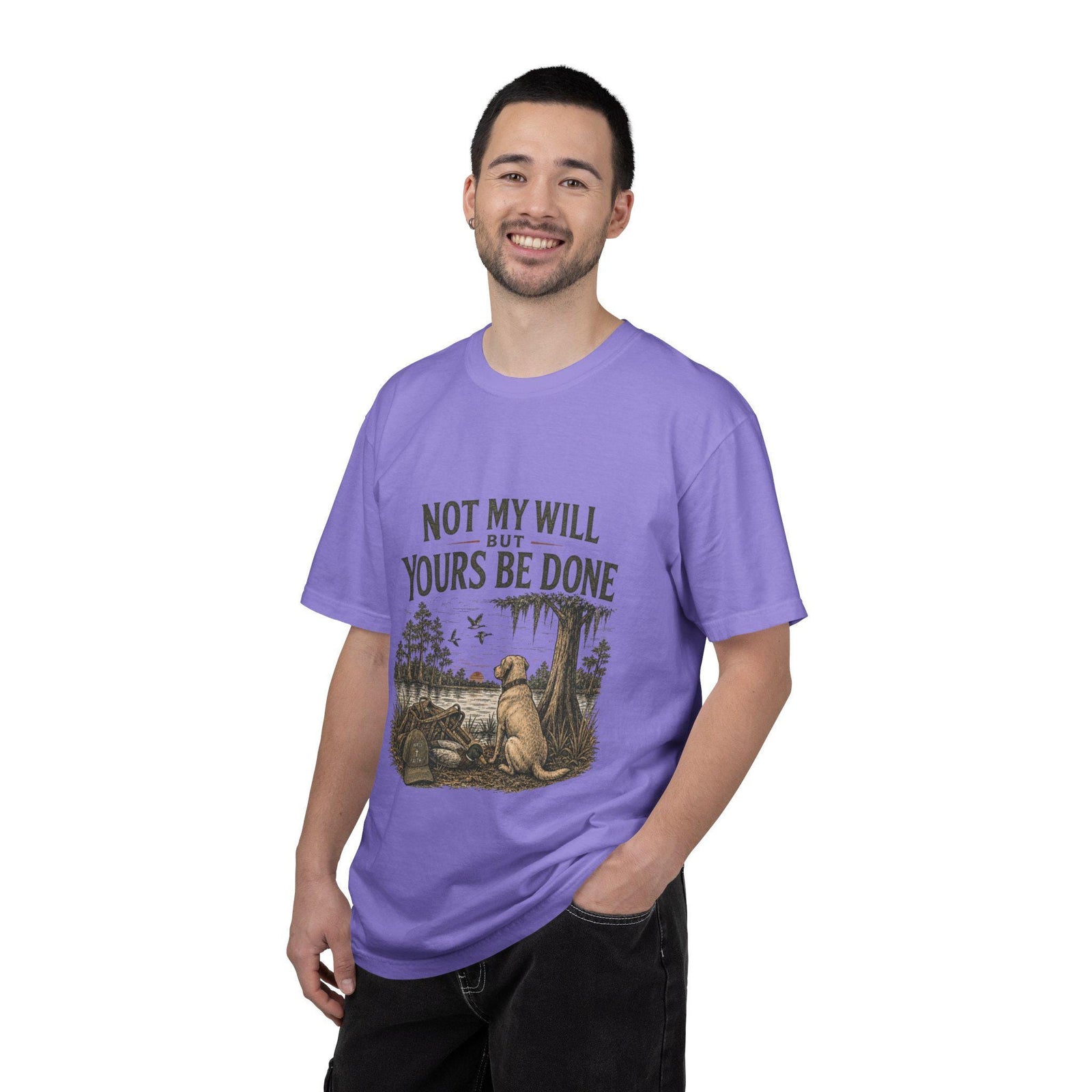 Not My Will But Yours Be Done Labrador Dog Prayer T-Shirt | Christian Faith Tee