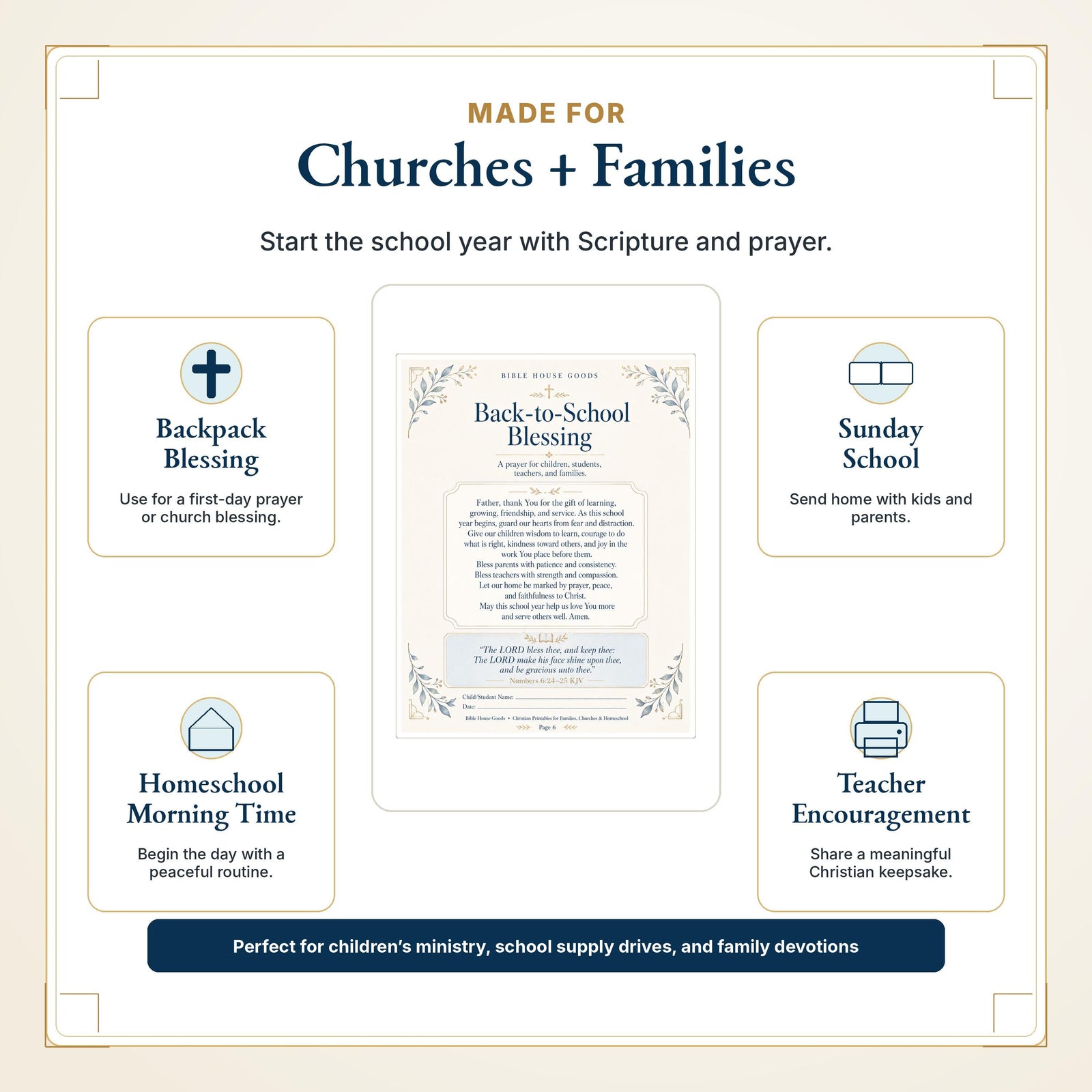 Back to School Christian Printable Pack | Family Prayer, Scripture Cards (Digital Download)