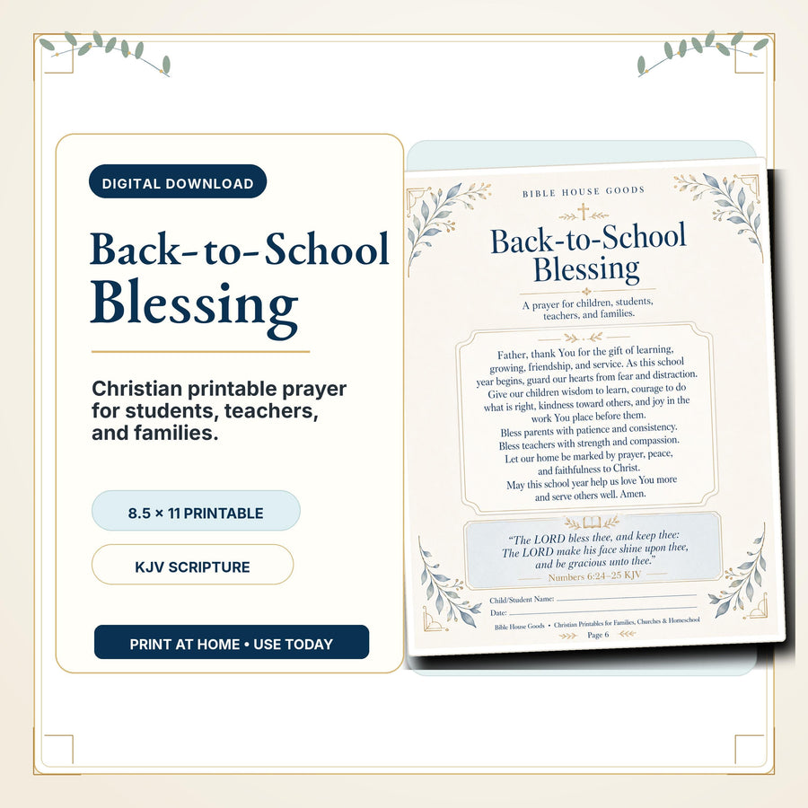 Back to School Christian Printable Pack | Prayer Tracker & Scripture Cards