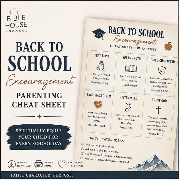 Back to School Christian Printable Cheat Sheet