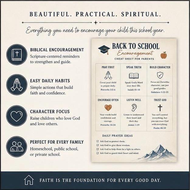 Back to School Christian Printable Cheat Sheet