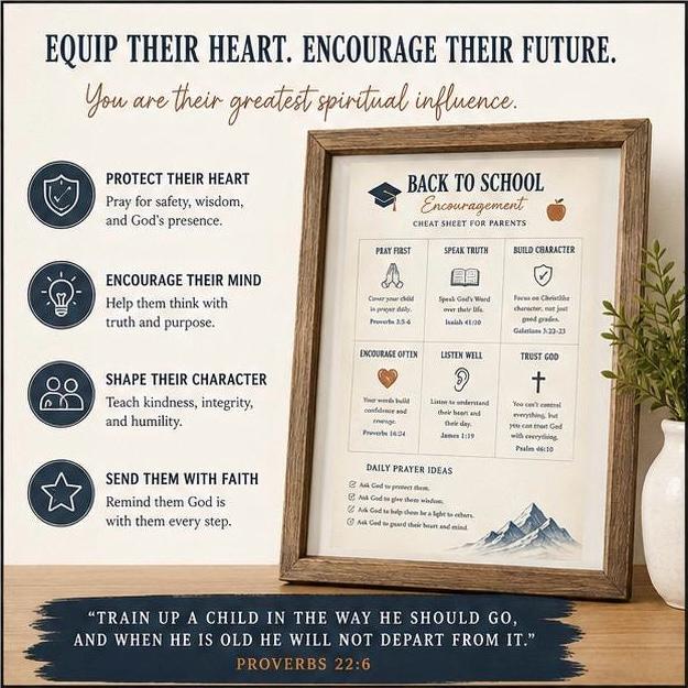 Back to School Christian Printable Cheat Sheet