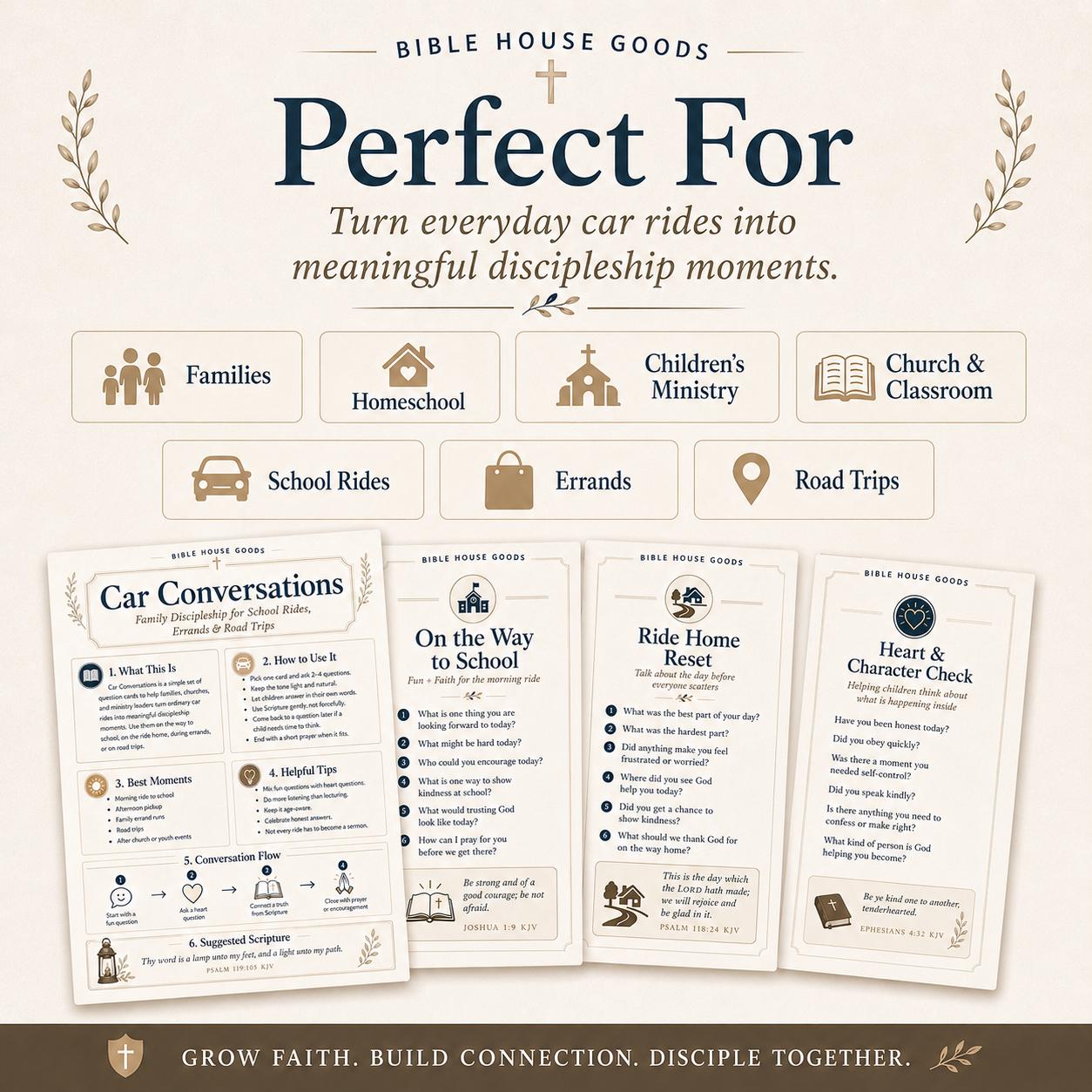 Car Conversations Family Discipleship Cards | Christian Road Trip Questions (Digital Download)