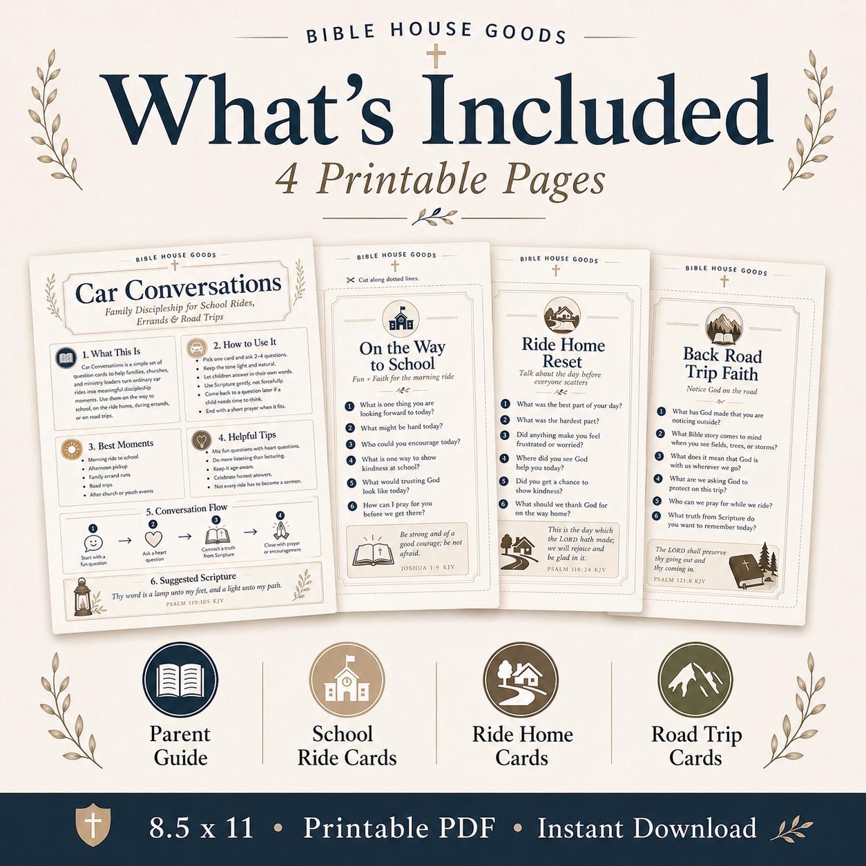 Car Conversations Family Discipleship Cards | Christian Road Trip Questions (Digital Download)