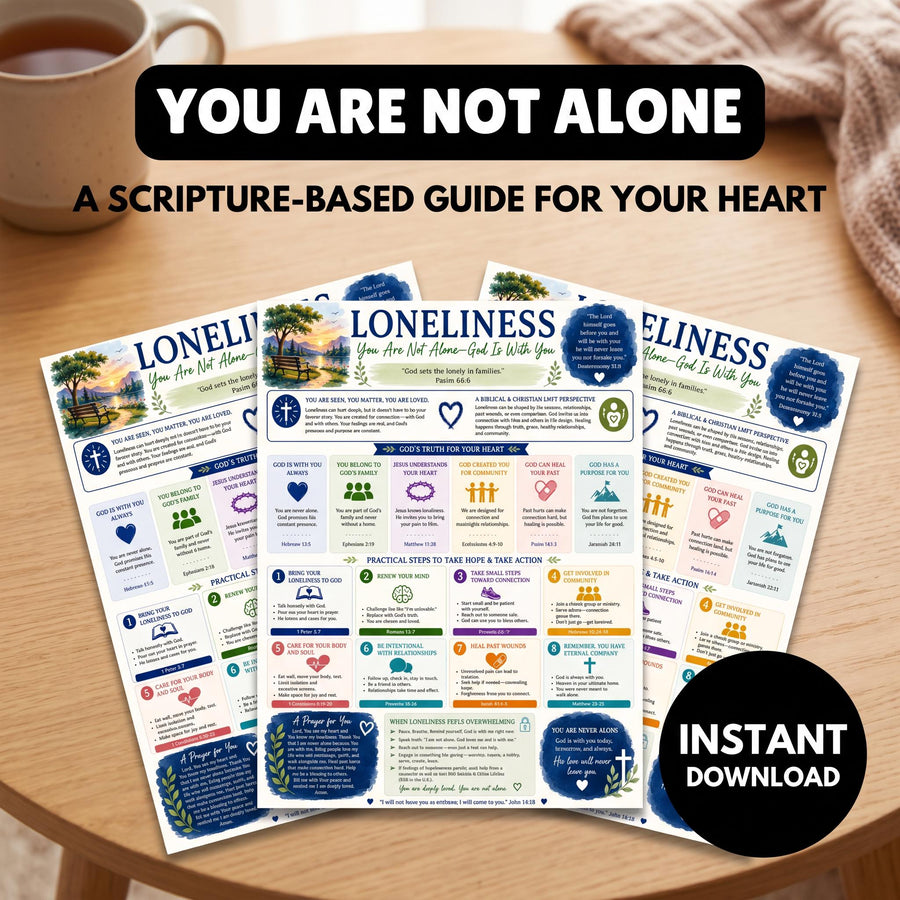 Biblical Loneliness Infographic | Christian Faith Guide (Digital Download)